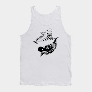 beluga whales in kawaii yin yang ecopop pattern art Tank Top